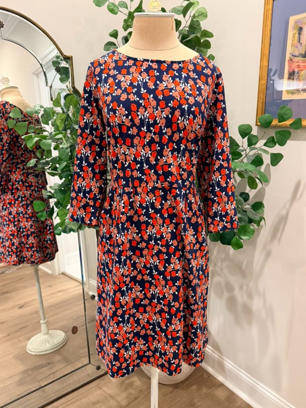 NWT Boden Long Sleeve Floral Dress size 12P